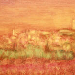 Painting titled "Oliviers et vignes…" by Jean Xavier Combe, Original Artwork, Oil Mounted on Wood Stretcher frame