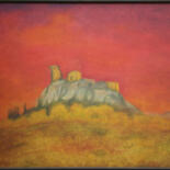 Painting titled "Château de l'Hers I…" by Jean Xavier Combe, Original Artwork, Oil Mounted on Wood Stretcher frame
