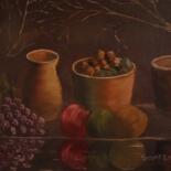 Peinture intitulée "nature morte." par Jean-Yves Saint Lezer, Œuvre d'art originale, Huile