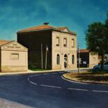 Peinture intitulée "La mairie de Cadauj…" par Jean-Yves Saint Lezer, Œuvre d'art originale, Huile