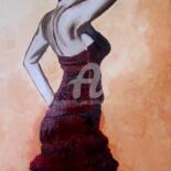 Painting titled "Flamenco bis" by Jc C-S ' Art, Original Artwork, Oil Mounted on Wood Stretcher frame