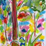 Картина под названием "Forêt animée" - Jean Mirre, Подлинное произведение искусства, Масло