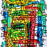 Painting titled "BEAUBOURG" by Jean Mirre, Original Artwork, Acrylic