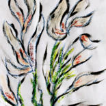 Dessin intitulée "FOLLES HERBES" par Jeannette Allary, Œuvre d'art originale, Huile