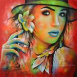 Painting titled "french touch" by Jeannette Guichard-Bunel, Original Artwork, Oil Mounted on Wood Stretcher frame