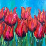 Pittura intitolato "Tulips" da Jennie Smallenbroek, Opera d'arte originale, Olio