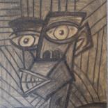 Drawing titled "Monstre et cauchemar" by Jerome Franco, Original Artwork, Charcoal