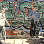 "Paris graffiti - Pa…" başlıklı Tablo Jerome Labrunerie (GEO) tarafından, Orijinal sanat, Petrol Ahşap Sedye çerçevesi üzeri…