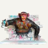 Γλυπτική με τίτλο "Graffeur monkey" από Jérôme Royer, Αυθεντικά έργα τέχνης, 3D Μοντελοποίηση