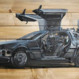 Pintura titulada "DeLorean" por Jessica Renault, Obra de arte original, Aerógrafo