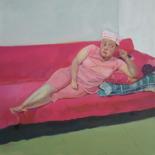 绘画 标题为“躺在沙发上的女人” 由Jianxing Li, 原创艺术品, 其他