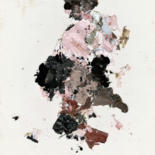 Collages intitulée "Geisha in Pink (fro…" par Jim Fischer, Œuvre d'art originale, Collages Monté sur Panneau de bois