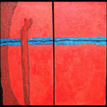 Painting titled "Stand by Me--Diptych" by Jo Moore, Original Artwork, Oil