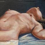 Peinture intitulée "Desnudo en escorzo" par Joaquin Sabaté Casanova (Quimet Sabaté Casanova), Œuvre d'art originale, Huile M…