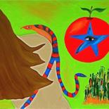 Peinture intitulée "A Mulher e a serpen…" par Jobert, Œuvre d'art originale