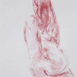 Drawing titled "Virginie assise dos" by Jocelyne Chauveau, Original Artwork, Other