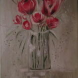 Painting titled "VASE COQUELICOTS FO…" by Jocelyne Perrot, Original Artwork, Acrylic