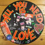 Painting titled "Vinyle The Beatles" by Johanna Meunier, Original Artwork, Acrylic