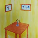 Painting titled "Table and vase" by John Morrison, Original Artwork, Acrylic