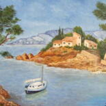 Peinture intitulée "Les Calanques" par John Regnier, Œuvre d'art originale, Huile Monté sur Châssis en bois