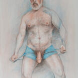 Dessin intitulée "Sam undressing nude" par Jorge Bandarra, Œuvre d'art originale, Crayon