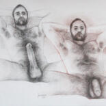 Drawing titled "Timo duobus, homoer…" by Jorge Bandarra, Original Artwork, Graphite