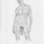 Drawing titled "Steve standing nude" by Jorge Bandarra, Original Artwork, Graphite