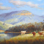 Painting titled ""Scenic Rim Rural P…" by Jos Kivits, Original Artwork, Oil