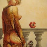 Painting titled "EVA A LA POMME" by José Garcia (GARBEL), Original Artwork, Acrylic