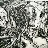 Printmaking titled "3 MASKS of TIME." by Joseph Urie, Original Artwork, Monotype