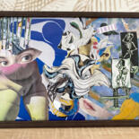 Collages titled "VENTES" by Josiane Revault Courdes, Original Artwork, Collages Mounted on Cardboard