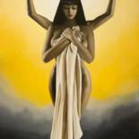Malarstwo zatytułowany „Hathor” autorstwa Jean-Pierre André Leclercq, Oryginalna praca, Olej Zamontowany na Drewniana rama n…