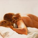 Painting titled "Matin" by Jean-Pierre André Leclercq, Original Artwork, Oil Mounted on Wood Stretcher frame