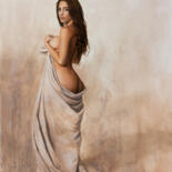 Painting titled "Angelica" by Jean-Pierre André Leclercq, Original Artwork, Oil Mounted on Wood Stretcher frame