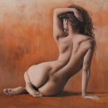 Painting titled "Katie" by Jean-Pierre André Leclercq, Original Artwork, Oil Mounted on Wood Stretcher frame