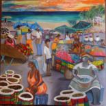Painting titled "MARCHE A SAINT MART…" by Jparzy, Original Artwork, Oil