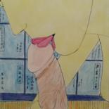 Dessin intitulée "estampe japonaise é…" par Jean Philippe Dufau, Œuvre d'art originale, Pastel