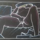 Drawing titled "Plaisir solitaire 4" by Jean Philippe Dufau, Original Artwork, Marker