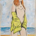 Peinture intitulée "Femme à la chemise…" par Jean Philippe Dufau, Œuvre d'art originale, Acrylique