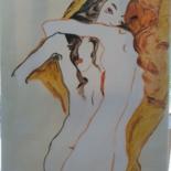 Peinture intitulée "Schiele cople" par Jean Philippe Dufau, Œuvre d'art originale, Acrylique