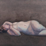 Pintura titulada "Mujer tumbada." por Juan Álvarez Cebrián, Obra de arte original, Oleo
