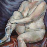 Painting titled "December nude" by Julia Naurzalijeva, Original Artwork, Acrylic