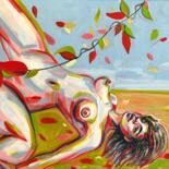 Painting titled "nude woman painting" by Julia Brinkfrau, Original Artwork, Acrylic