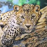 Painting titled "Young Leopard" by Julian Wheat, Original Artwork, Acrylic