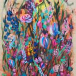 Malarstwo zatytułowany „In the garden” autorstwa Julie Stepanova, Oryginalna praca, Akryl Zamontowany na Drewniana rama noszy