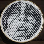 "UntitledOne" başlıklı Tekstil Sanatı Juno tarafından, Orijinal sanat, Nakış Diğer sert panel üzerine monte edilmiş