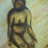 Malerei mit dem Titel "Akt Sitzend 3 * Nud…" von Jutta Blühberger, Original-Kunstwerk, Pastell