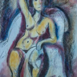 Картина под названием "Akt sitzend * Nude…" - Jutta Blühberger, Подлинное произведение искусства, Пигменты