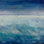 Painting titled "Abstrakter Horizont…" by Jutta Blühberger, Original Artwork, Pigments