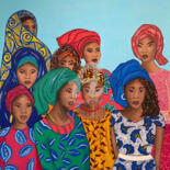 Pittura intitolato "Africaines" da Kadjalli, Opera d'arte originale, Acrilico